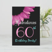 すばらしい60誕生会のピンクのヒマワリ 招待状 (スタンド正面)