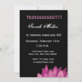 すばらしい60誕生会のピンクのヒマワリ 招待状 (裏面)