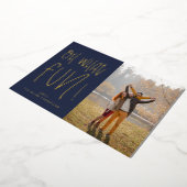 すばらしい タイポグラフィック ネイビー 写真 ホリデー フォイル (回転した状態)