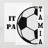 すばらしい！名前入りカスタムサッカーボール スポーツ 招待状 (正面/裏面)