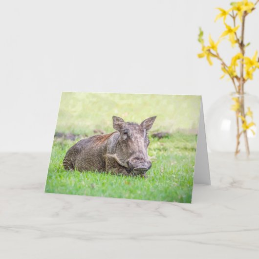 すばらしいWarthogの挨拶状 カード (黄色い花)