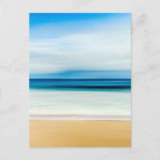 すばらしくリラックスさせるな砂浜の青空の地平線 ポストカード (正面)