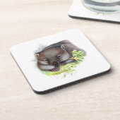 すばらしく可愛いオーストラリア産ウォンバットヴィンテージ コースター (左側)