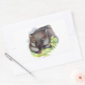 すばらしく可愛いオーストラリア産ウォンバットヴィンテージ 長方形シール (封筒)