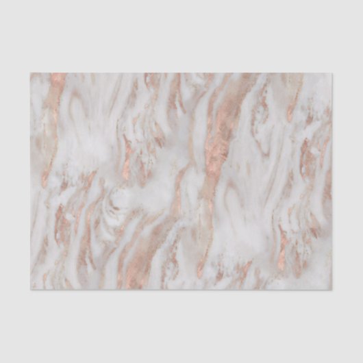 すばらしく新しい柔らかさのばら色の金ゴールドおよび白い大理石 薄葉紙 (正面)