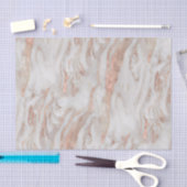 すばらしく新しい柔らかさのばら色の金ゴールドおよび白い大理石 薄葉紙 (クラフト)