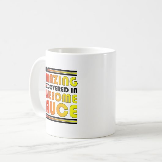 すばらしく素晴らしいソースおもしろマグカップ コーヒーマグカップ (正面左)