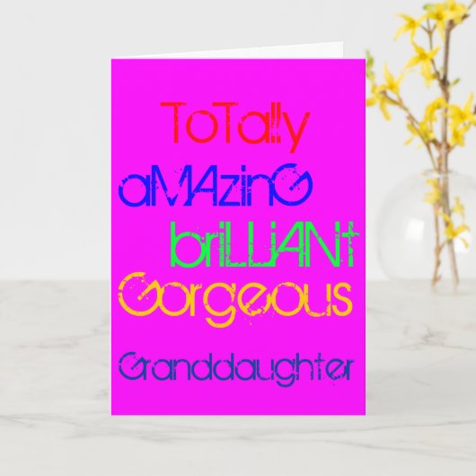 すばらしく華麗で豪華な孫娘の誕生日 カード (黄色い花)