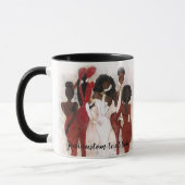 すばらしく赤く、クリーム色の女子学生クラブのマグ マグカップ (左)