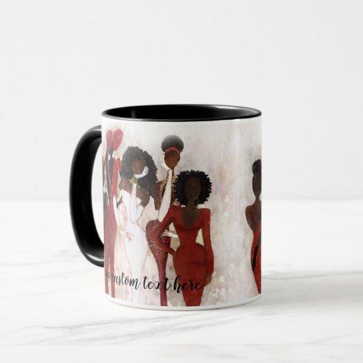 すばらしく赤く、クリーム色の女子学生クラブのマグ マグカップ (正面左)