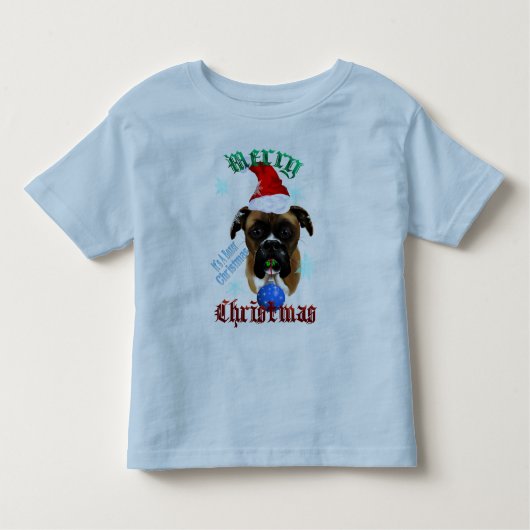 すばらしクリスマスのボクサー犬 トドラーTシャツ (正面)