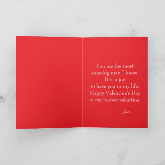 すばらし赤と白い猫ストライプのバレンタインデー シーズンカード (内部)