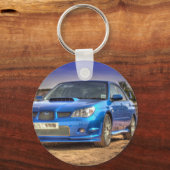 すばるインプレッサSTi "Hawkeye"ブルー キーホルダー (正面)