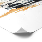 すばるSTiドリフト水絵画色の色 ポスター (角)