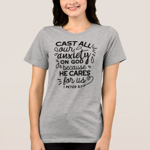 すべてあなたの不安を – ペテロの手紙Ⅰ 5章7節 聖書の詩 トライブレンドTシャツ