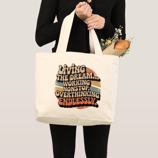 すべてうまくいっています 不安 ラージトートバッグ (正面(商品))