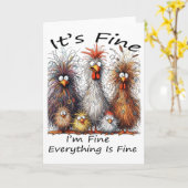 すべてうまくいっている、問題ない、すべて問題ない、鶏肉より カード (黄色い花)