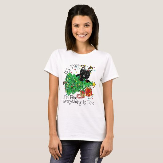 すべてうまくいってる 楽しいクリスマス Tシャツ (正面フル)