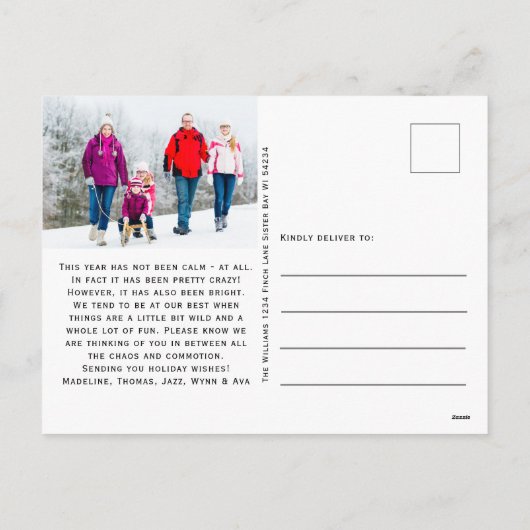 すべておもしろいがCalm Holiday写真はがき シーズンポストカード (裏面)