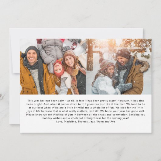 すべておもしろいは穏やかな休日のフォトカードホワイトではない シーズンカード (裏面)