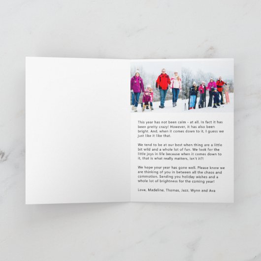 すべておもしろいは静かな休日ではない折り畳まれたフォトカード シーズンカード (内部)