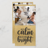 すべておもしろいは、穏やかなゴールドフォイル写真のホリデーカードではない シーズンカード (正面/裏面)