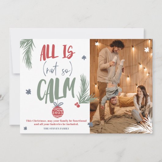 すべておもしろいは、穏やかな写真のクリスマススクリプトではない シーズンカード (正面)