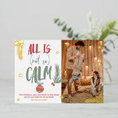 すべておもしろいは、穏やかな写真のクリスマススクリプトではない 箔シーズンカード (立ち正面)