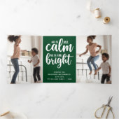 すべておもしろいは、穏やかな緑の幸せな休日ではない 三つ折りクリスマスカード (内部)