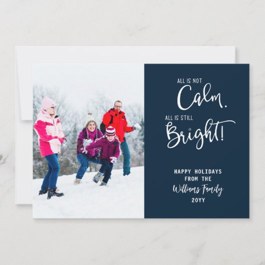 すべておもしろいはCalm 3フォトホリデーカードではない シーズンカード (正面)