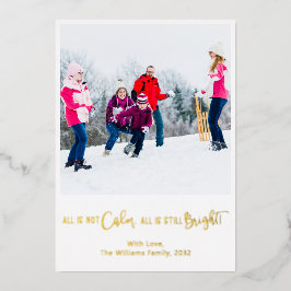 すべておもしろいはCalm Holiday Photo Cardではない 箔シーズンカード