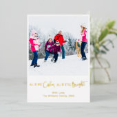 すべておもしろいはCalm Holiday Photo Cardではない 箔シーズンカード (立ち正面)