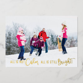すべておもしろいはCalm Holiday Photo Cardではない 箔シーズンカード