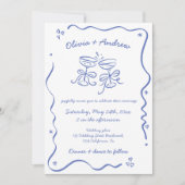 すべてお洒落のファンキー手で描結婚く 招待状 (正面)