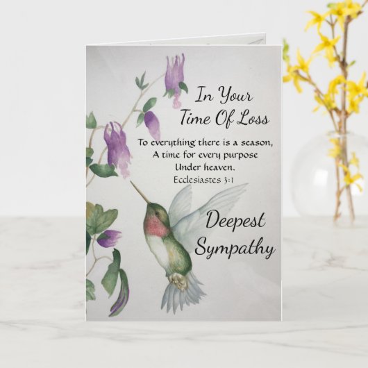 すべてがある季節の宗教的な悔やみや弔慰 カード (黄色い花)