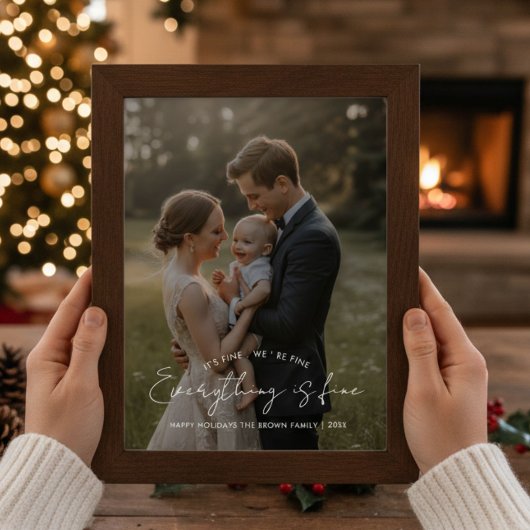 すべてがうまくいっています エレガントなファミリー ホリデー カード