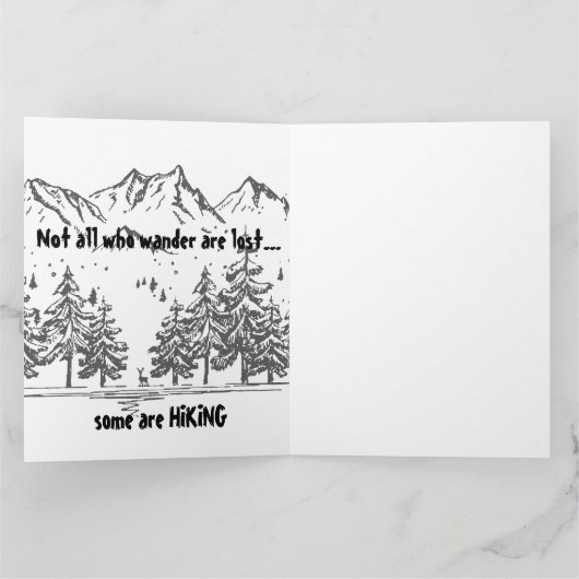 すべてがさまよっているわけではない 迷子にならない楽しいハイキング名言 ハイカー カード (内部)