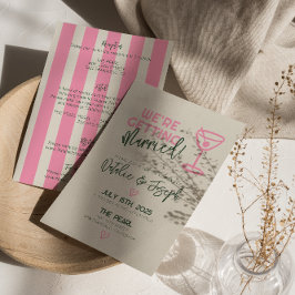 すべてがひとつになった手書きの遊び心あふれるパステルウェディング 招待状