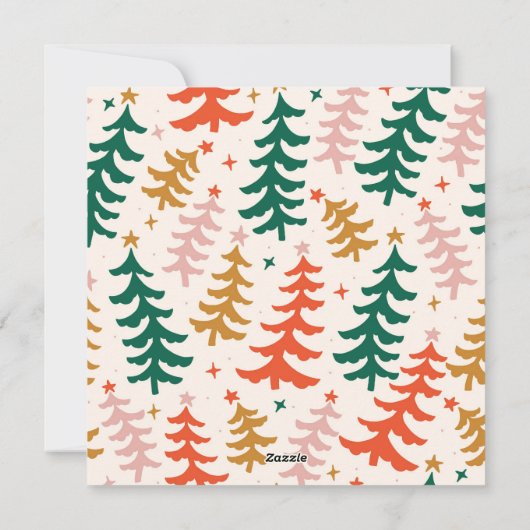 すべてがキュートで楽しいクリスマスツリーの写真 シーズンカード (裏面)