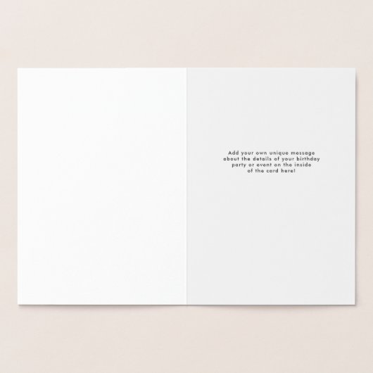 すべてがジャズアップ|ジャズをテーマにした誕生日パーティーB/W 箔カード (内部)