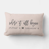 すべてがブラシスクリプトピンク座標を開始した場所 ランバークッション (正面)