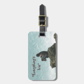 "すべてが入江、月"、シーンカリブの ラゲッジタグ (正面縦)