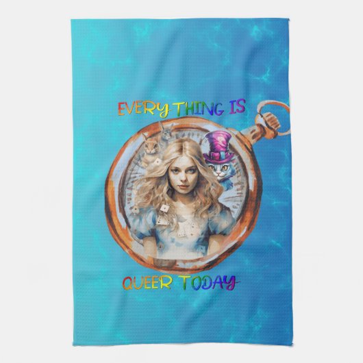 すべてが同性愛者今日 – Alice in Wonderland キッチンタオル (縦)