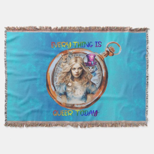 すべてが同性愛者今日 – Alice in Wonderland スローブランケット (正面)