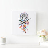 すべてが夢の生活の引用文から始まる スクエア壁時計 (ホーム)