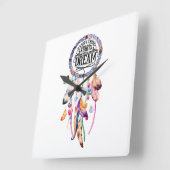 すべてが夢の生活の引用文から始まる スクエア壁時計 (傾斜)