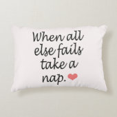 "すべてが失敗するとき、昼寝"の引用文及びハート取って下さい アクセントクッション (正面)
