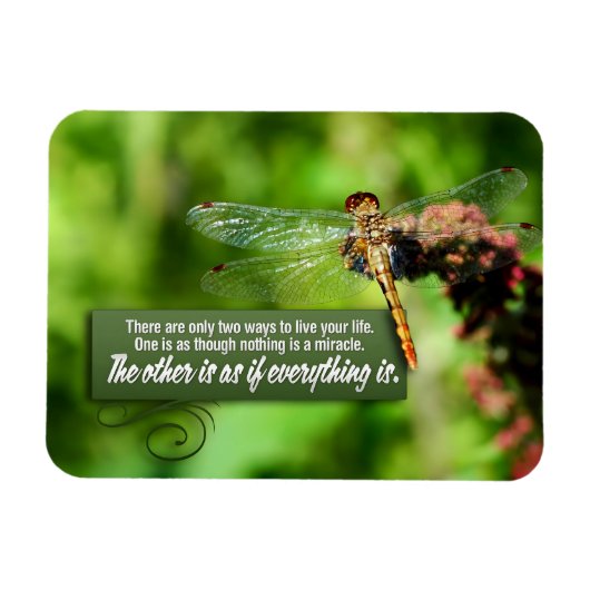 "すべてが奇跡である"感動的引用文フレックス マグネット (横)