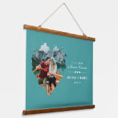 すべてが始まった |ロマンチックパーソナライズされたなカップルの写真 吊り下げ型タペストリー (傾斜あり)