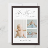 すべてが明るい可愛いベビー3家族の写真クリスマス シーズンカード (正面)